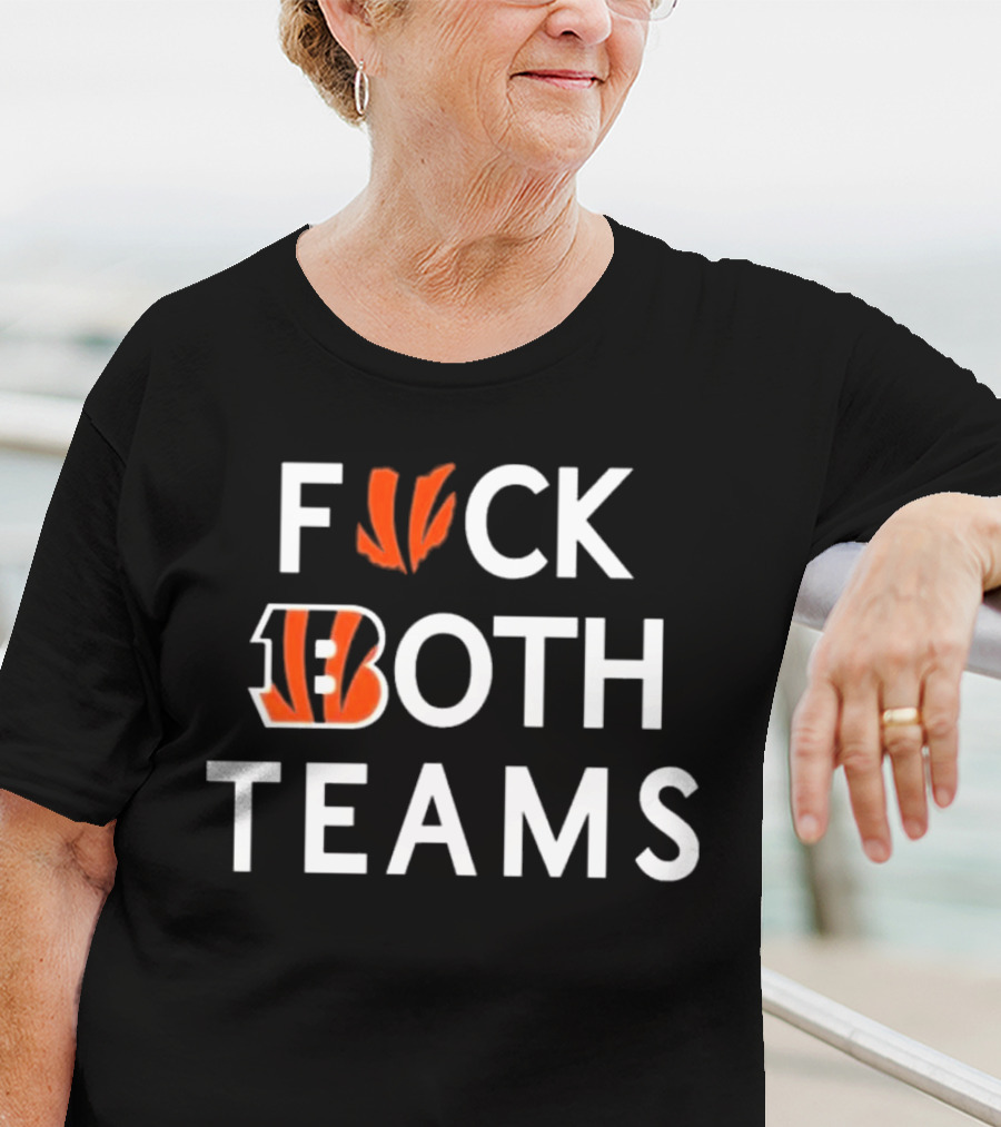 Bengals F*ck Both Teams Bold Statement With Team Initials And Claws T-Shirt