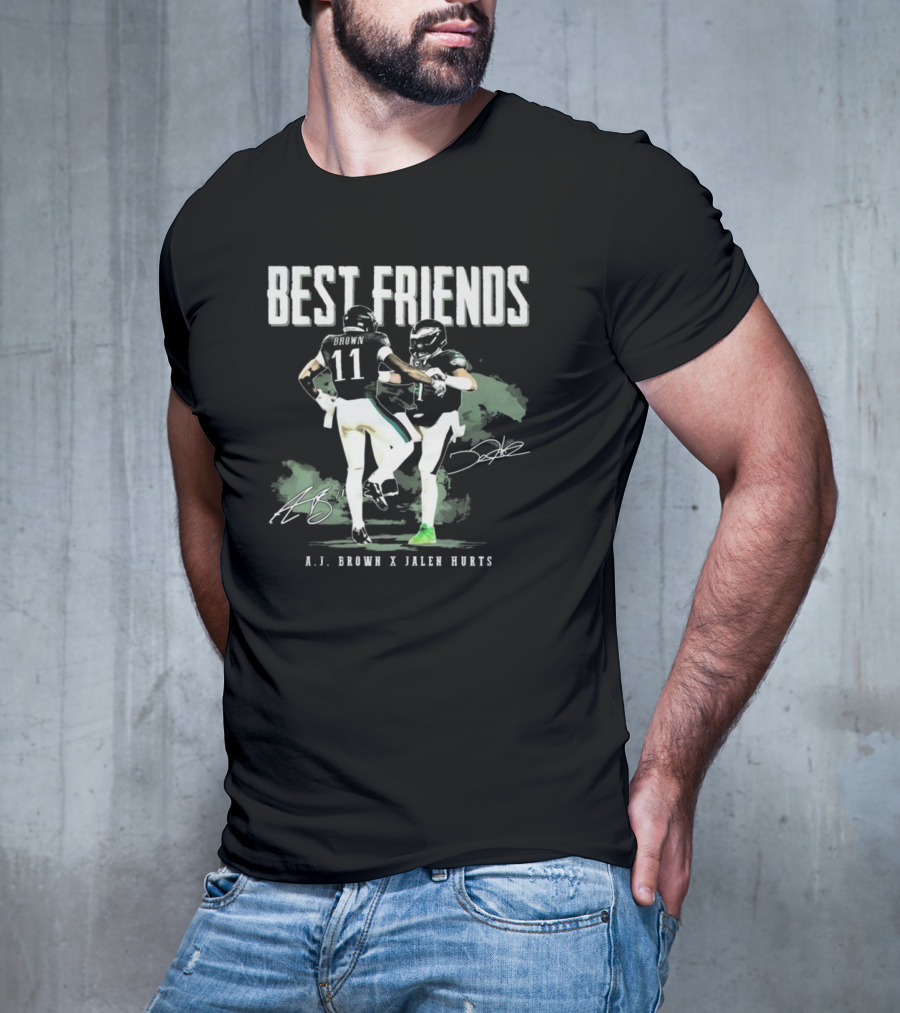 Best Friends AJ Brown X Jalen Hurts Signatures Football Celebration 2025 T-Shirt