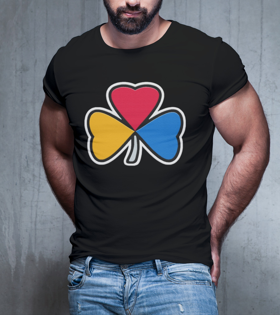Pittsburgh Steelers Steel Shamrock Heart Colors T-Shirt