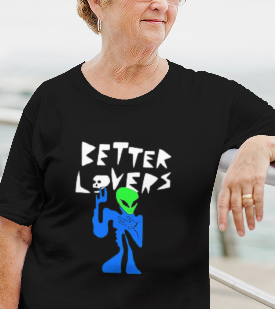 BETTER LOVERS ALIEN CHARACTER BLUE AND GREEN T-Shirt