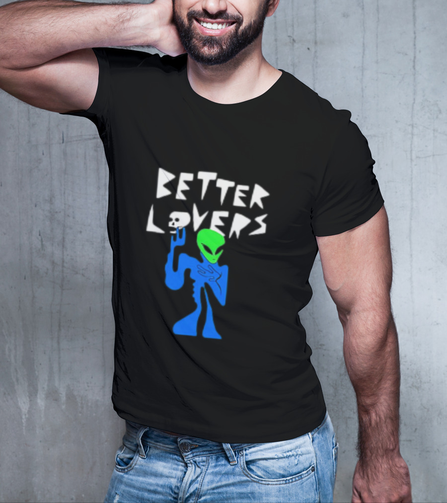 BETTER LOVERS ALIEN CHARACTER BLUE AND GREEN T-Shirt