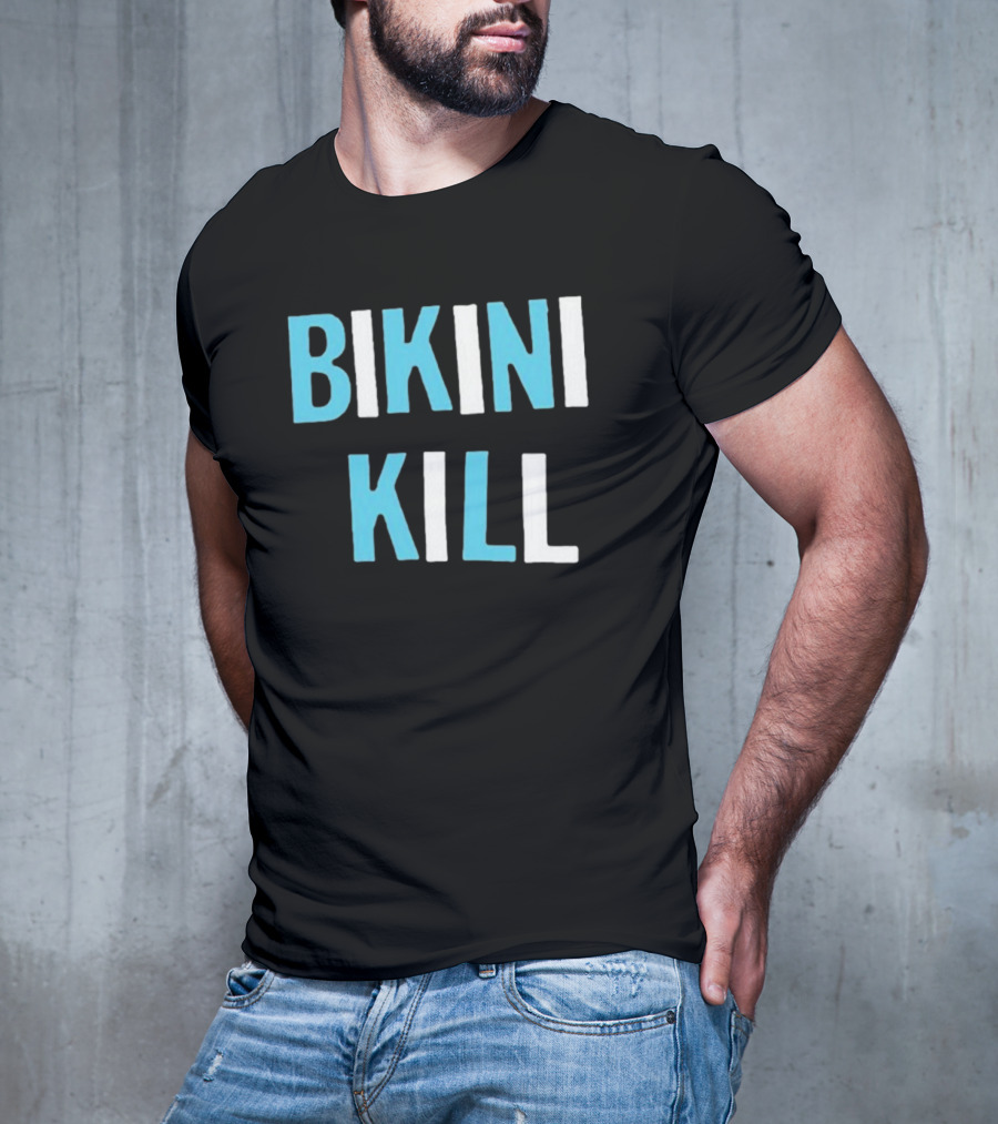 Bikini Kill Trans Youth Emergency Text Bold Blue White T-Shirt