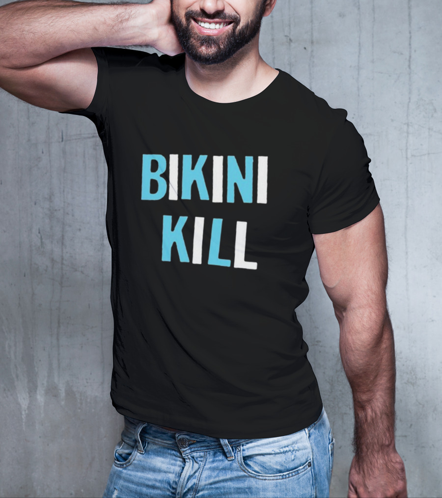 Bikini Kill Trans Youth Emergency Text Bold Blue White T-Shirt