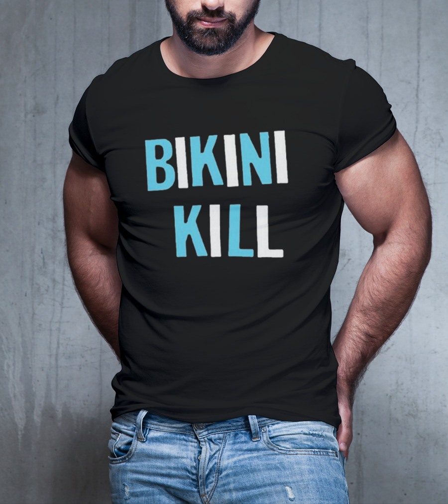 Bikini Kill Trans Youth Emergency Text Bold Blue White T-Shirt