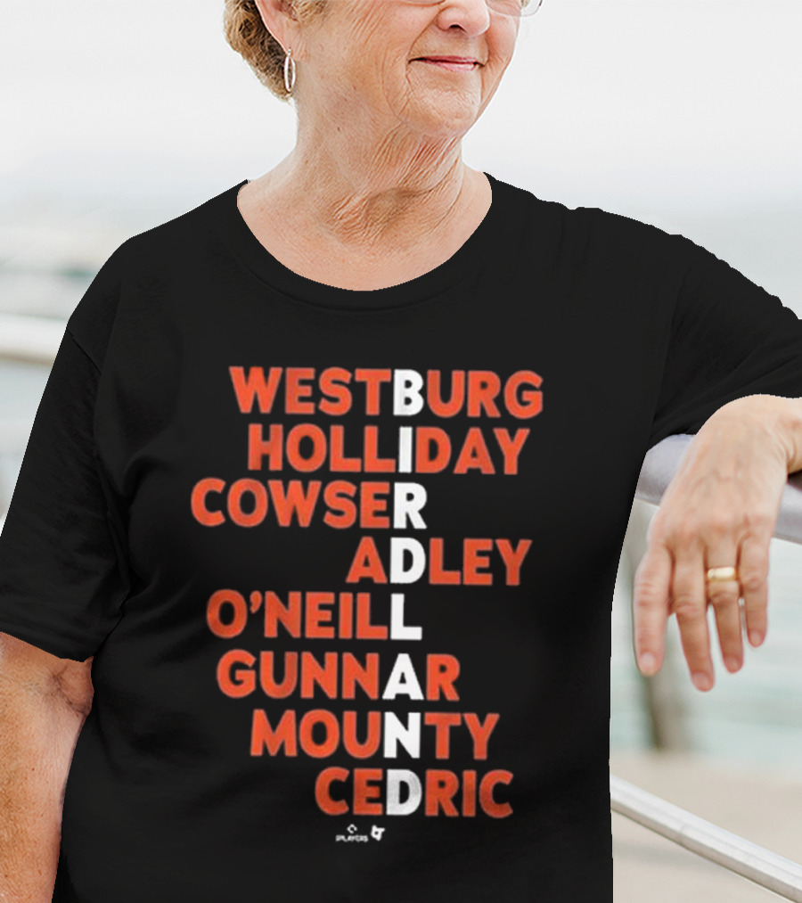 WESTBURG HOLLIDAY COWSER ADLEY O'NEILL GUNNAR MOUNTY CEDRIC BIRDLAND 2025 T-Shirt