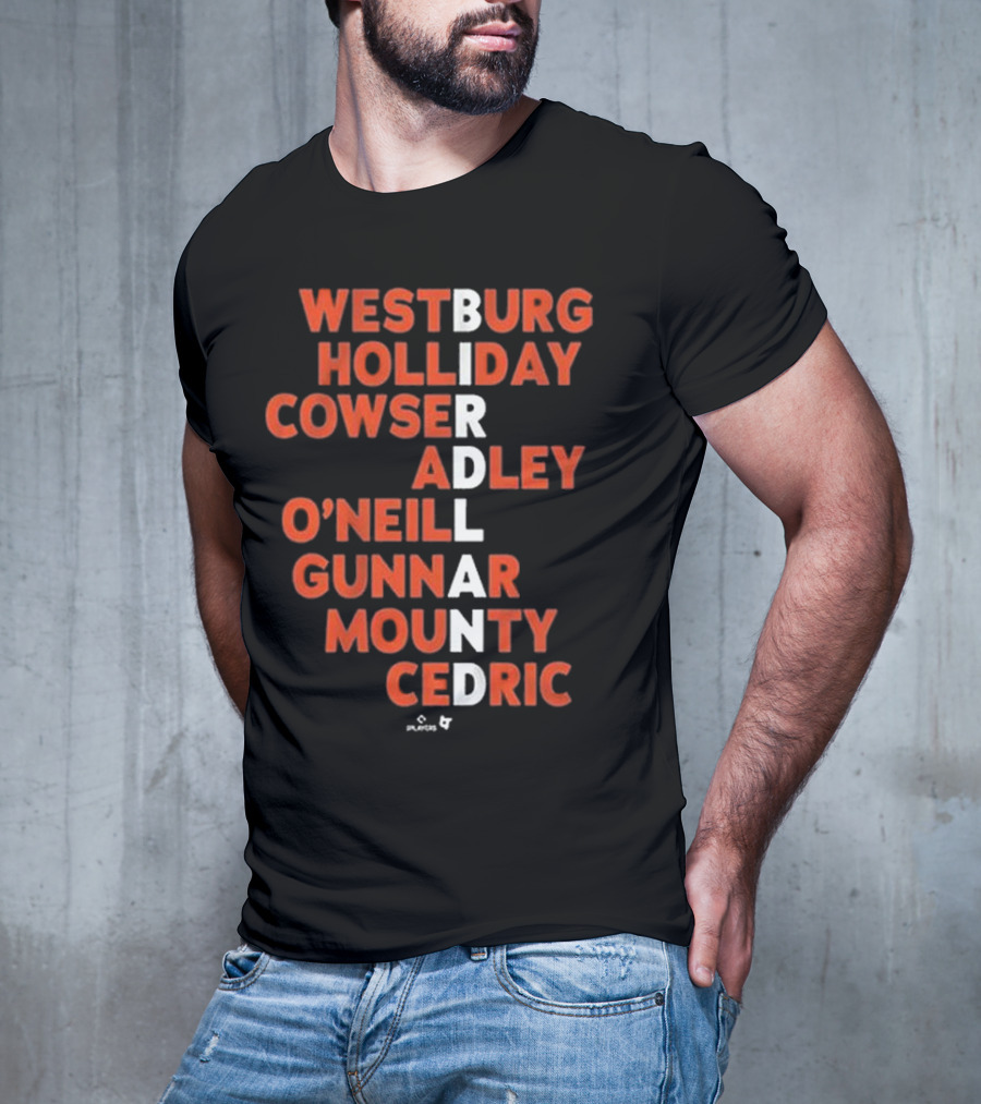 WESTBURG HOLLIDAY COWSER ADLEY O'NEILL GUNNAR MOUNTY CEDRIC BIRDLAND 2025 T-Shirt