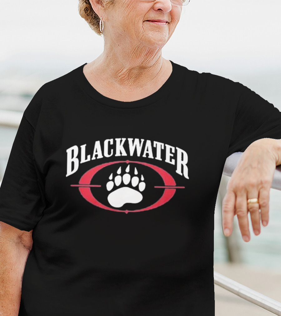 BLACKWATER Paw Print Symbol Red Oval Men's T-Shirt