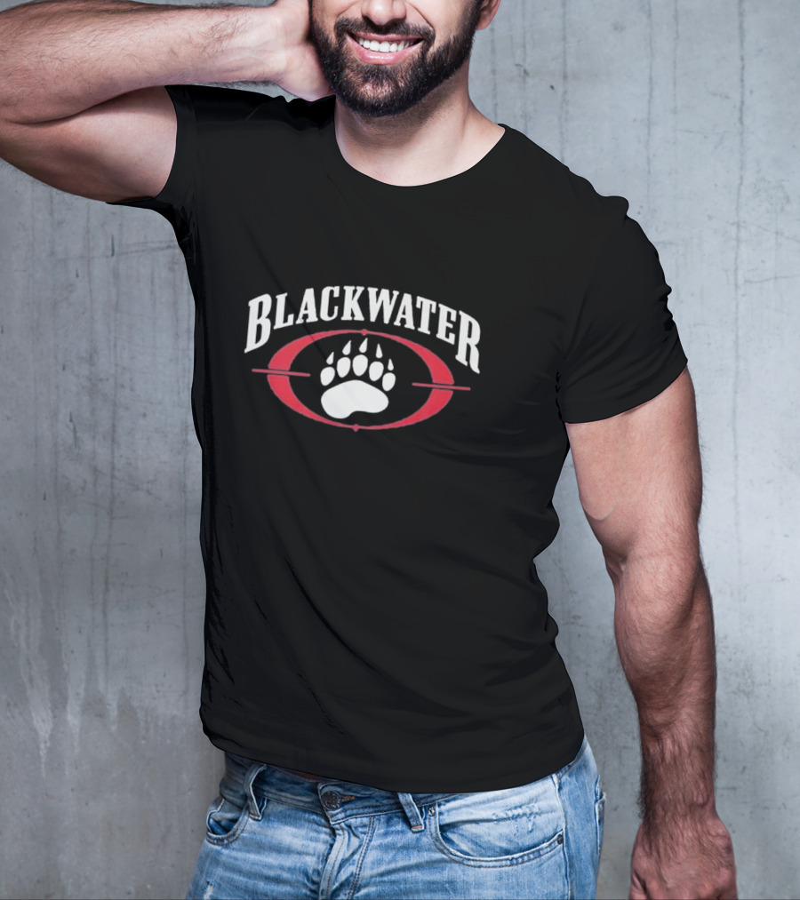 BLACKWATER Paw Print Symbol Red Oval Men's T-Shirt