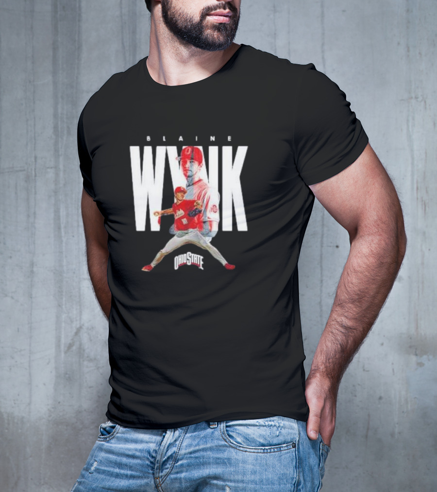 Blaine Wynk Ohio State Buckeyes Baseball Player Collage T-Shirt