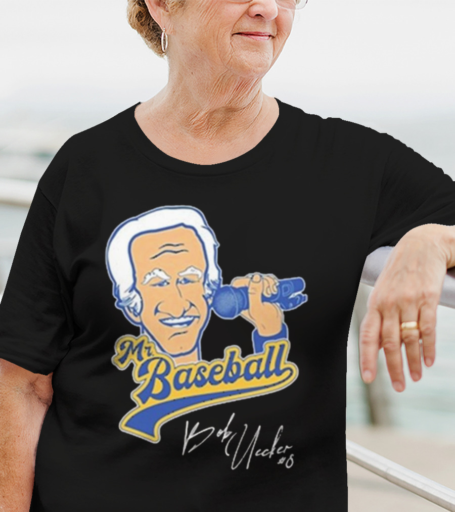 Mr Baseball Bob Uecker UECK Microphone Illustration T-Shirt