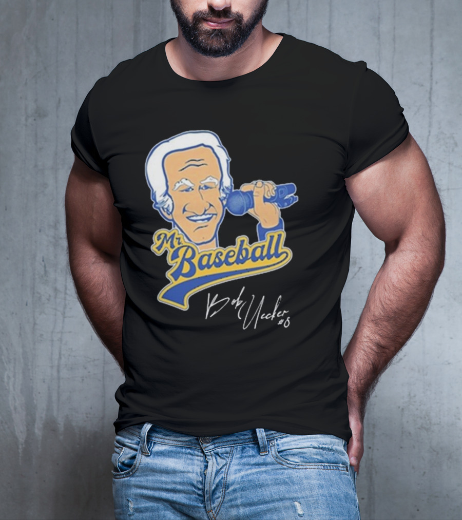 Mr Baseball Bob Uecker UECK Microphone Illustration T-Shirt