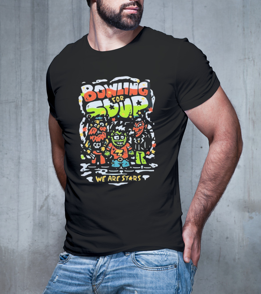 Bowling For Soup We Are Stars Cartoon Characters Colorful Artwork T-Shirt