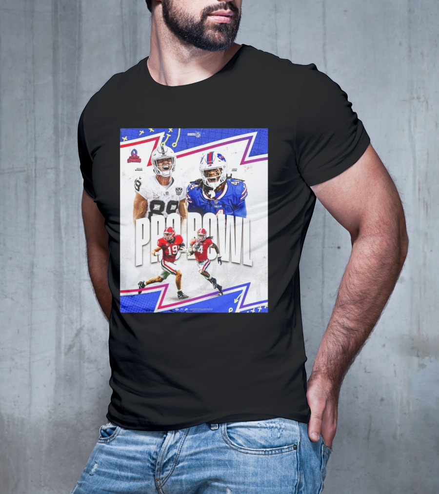Brock Bowers Las Vegas Raiders And James Cook Buffalo Bills 2025 Pro Bowl Games NFL T-Shirt