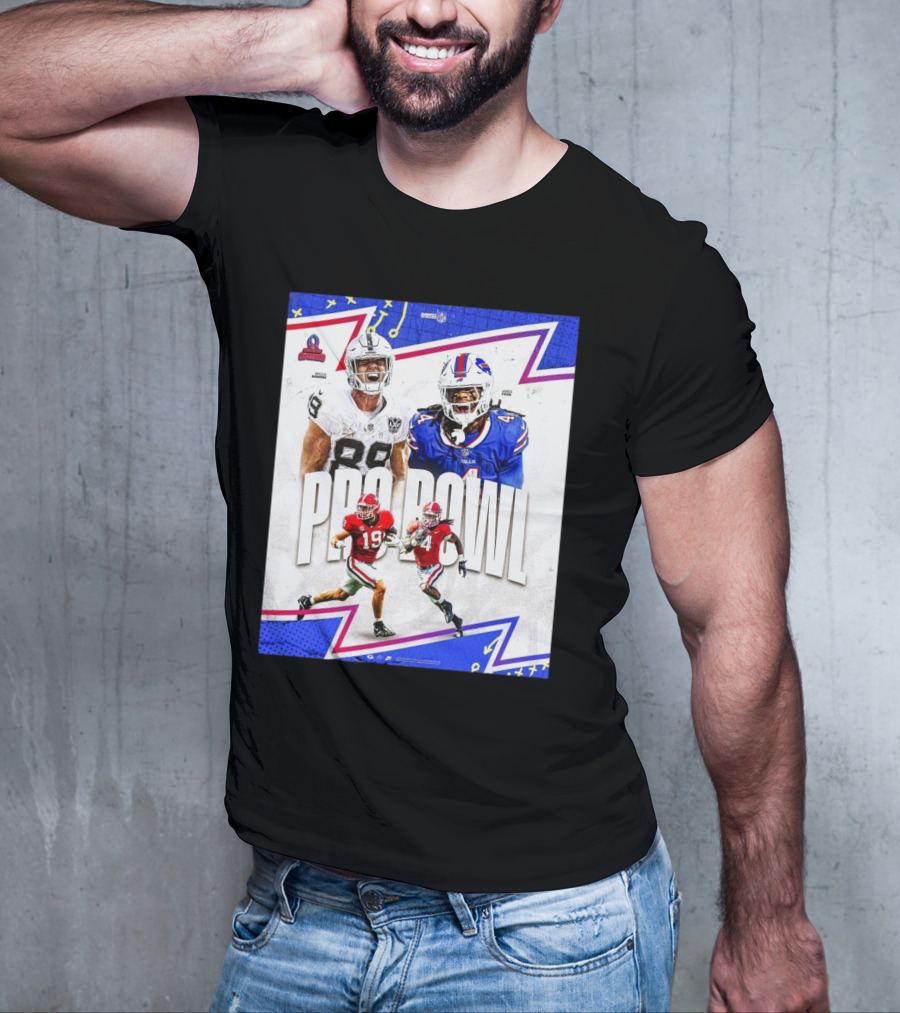 Brock Bowers Las Vegas Raiders And James Cook Buffalo Bills 2025 Pro Bowl Games NFL T-Shirt