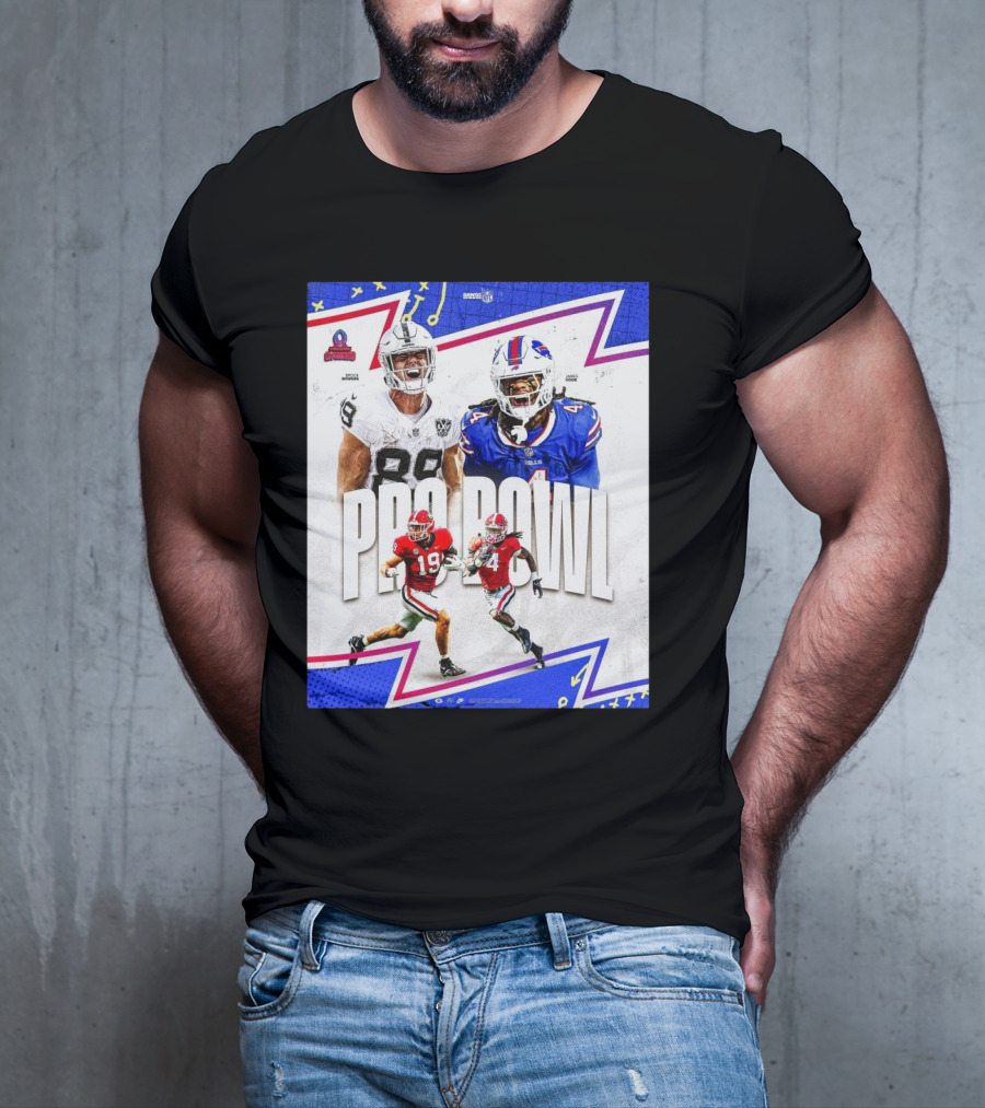 Brock Bowers Las Vegas Raiders And James Cook Buffalo Bills 2025 Pro Bowl Games NFL T-Shirt
