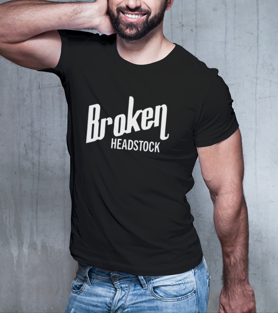 Broken Headstock Vintage Style Text T-Shirt