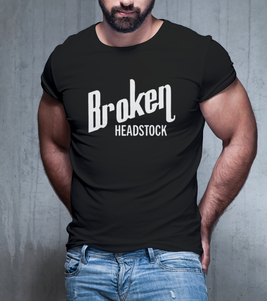 Broken Headstock Vintage Style Text T-Shirt