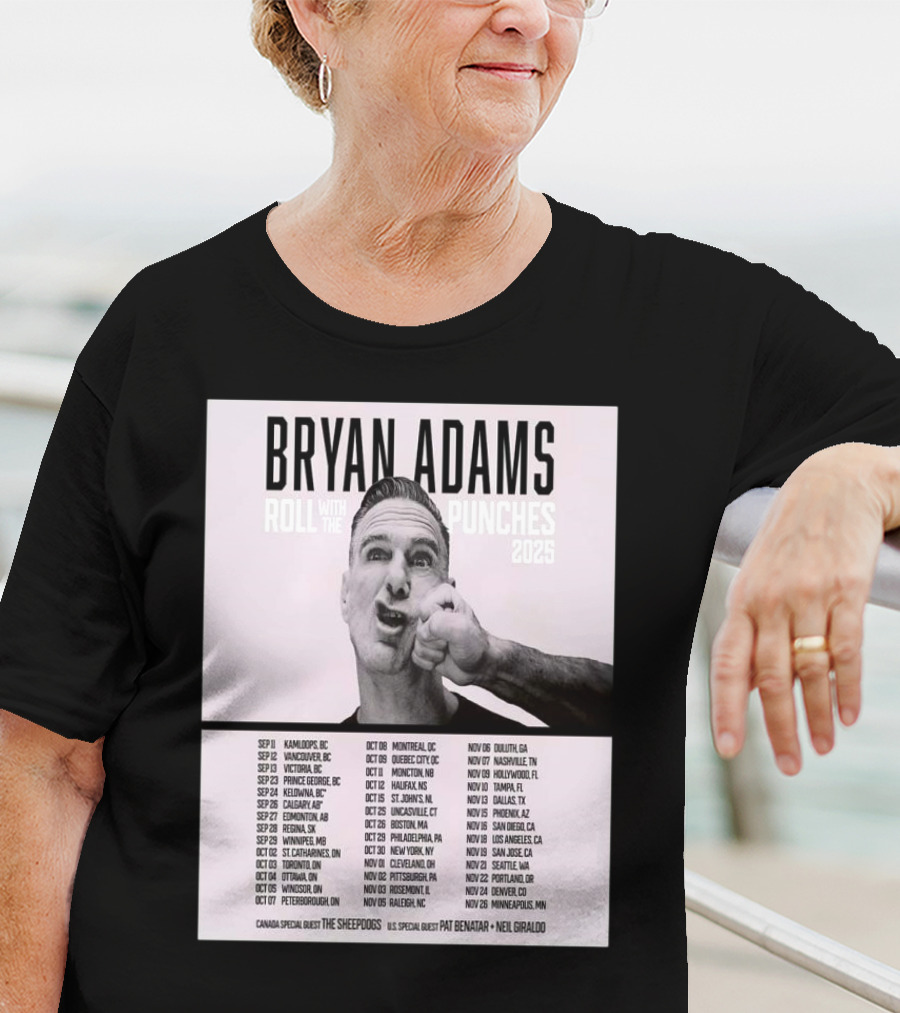 Bryan Adams Roll With The Punches 2025 North America Tour T-Shirt