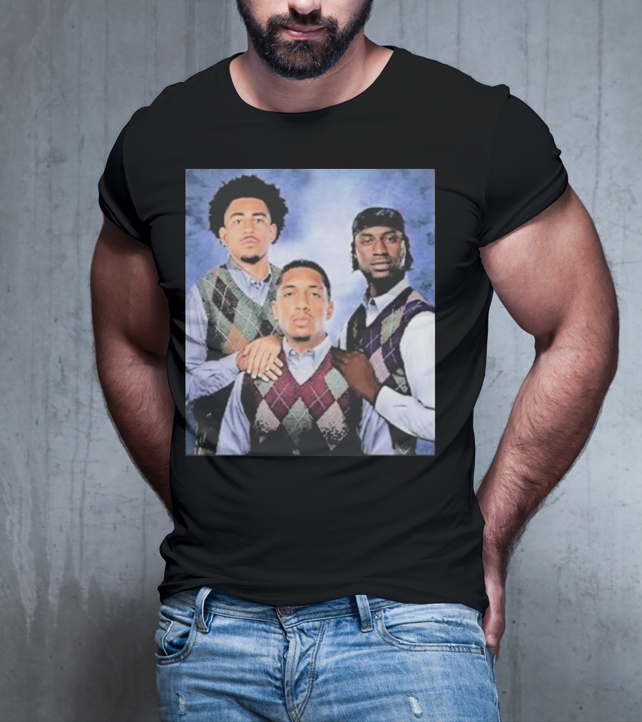 Bryce Young Chuba Hubbard Xavier Legette Vintage Argyle Sweater Step Brothers Look T-Shirt