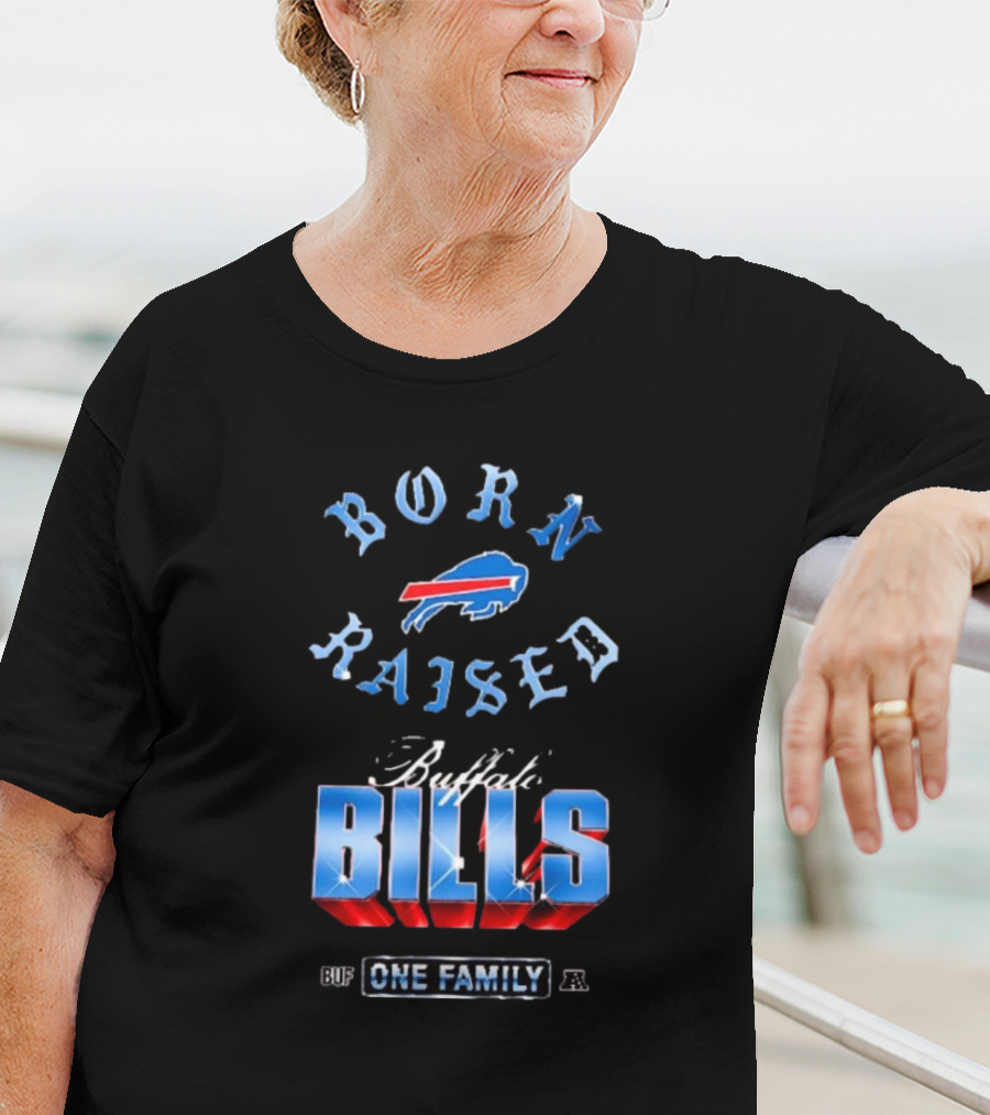 Buffalo Bills Born X Raised BUF One Family Chrome Rocker T-Shirt