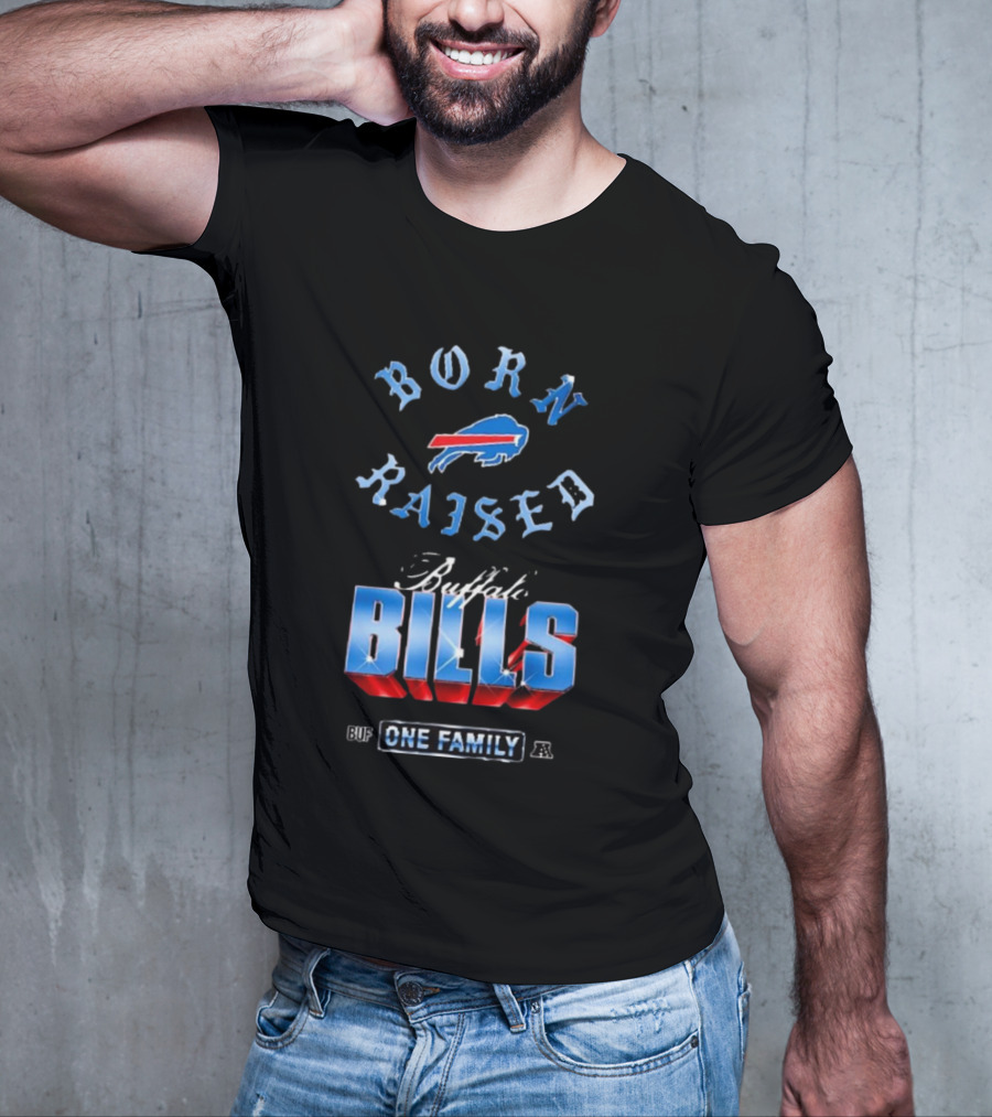 Buffalo Bills Born X Raised BUF One Family Chrome Rocker T-Shirt