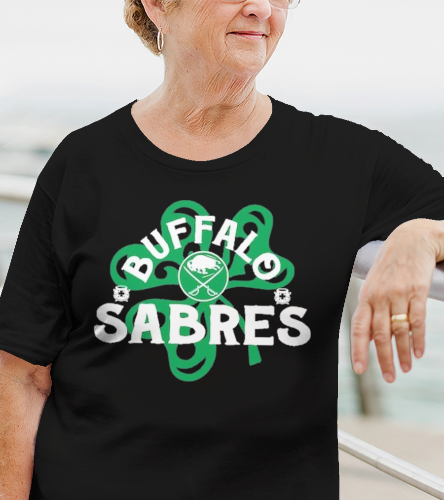 Buffalo Sabres Shamrock St. Patrick's Day Hockey T-Shirt