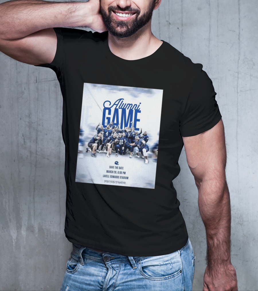 BYU Cougars Alumni Game Save The Date March 28 Lavell Edwards Stadium T-Shirt