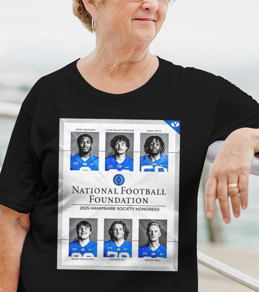 BYU Cougars National Football Foundation 2025 Hampshire Society Honorees Bohanon Bryant-Strother Jatta T-Shirt