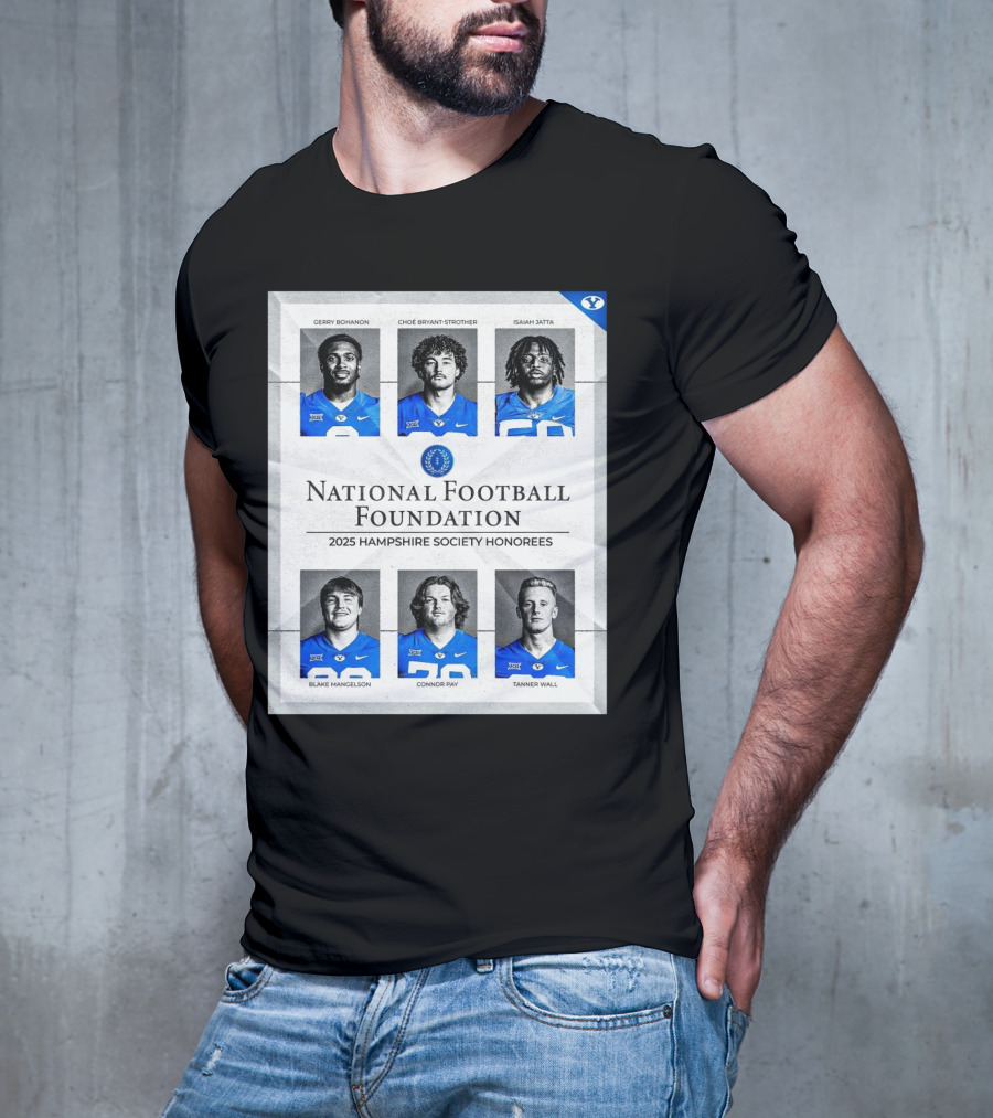BYU Cougars National Football Foundation 2025 Hampshire Society Honorees Bohanon Bryant-Strother Jatta T-Shirt