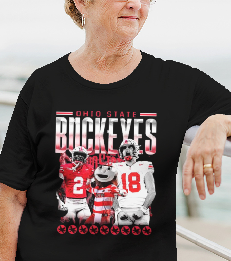 Caleb Downs X Will Howard Ohio State Buckeyes Mascot Graphic T-Shirt
