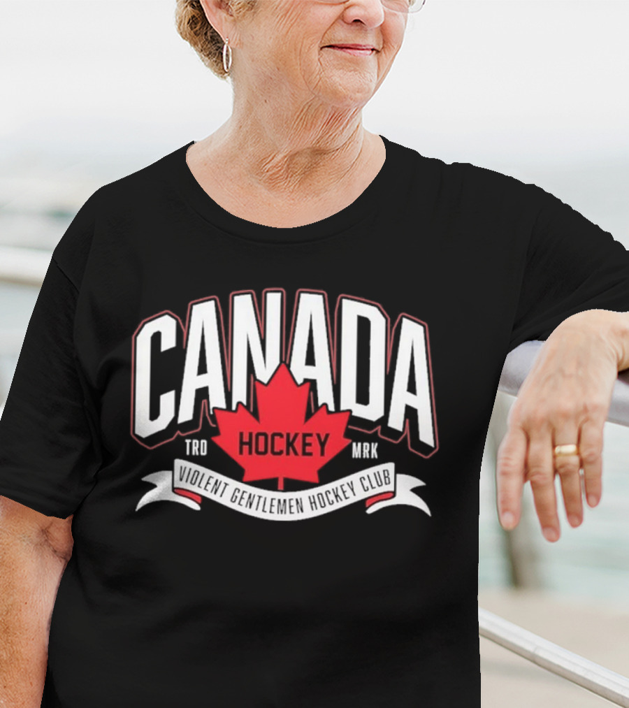 Canada Hockey Glowing Hearts Violent Gentlemen Hockey Club T-Shirt