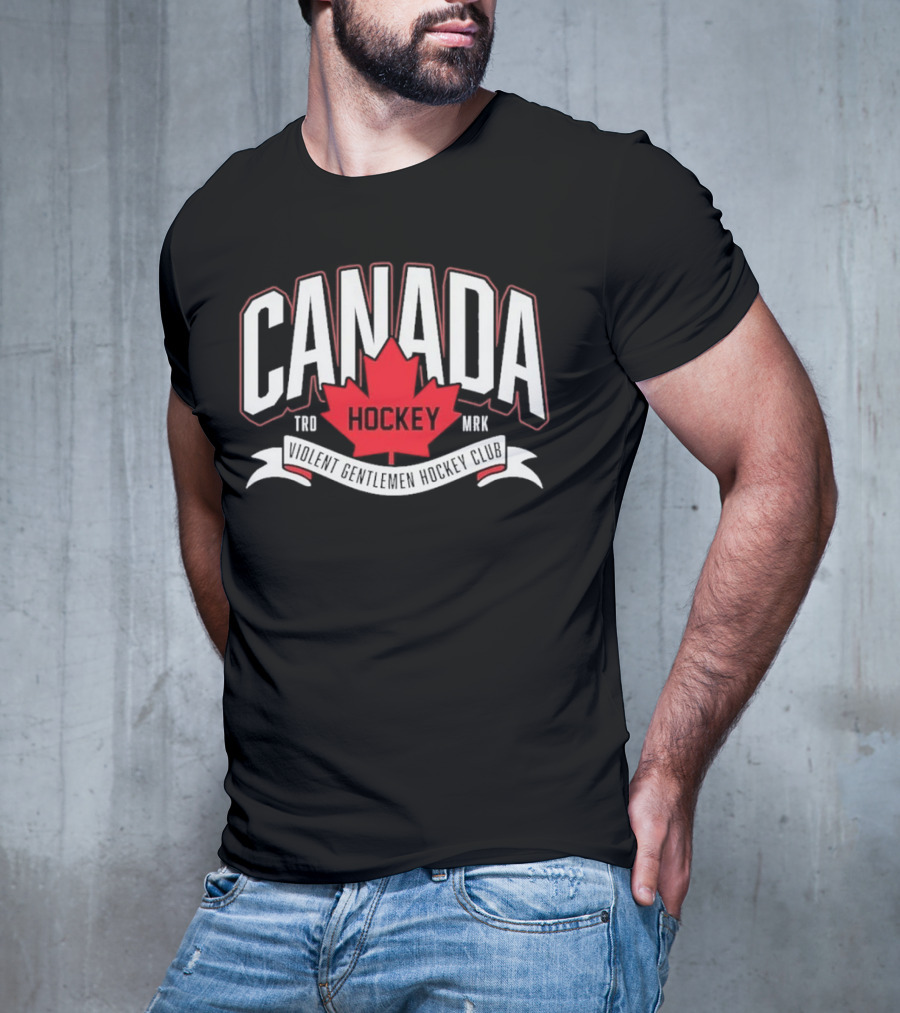 Canada Hockey Glowing Hearts Violent Gentlemen Hockey Club T-Shirt