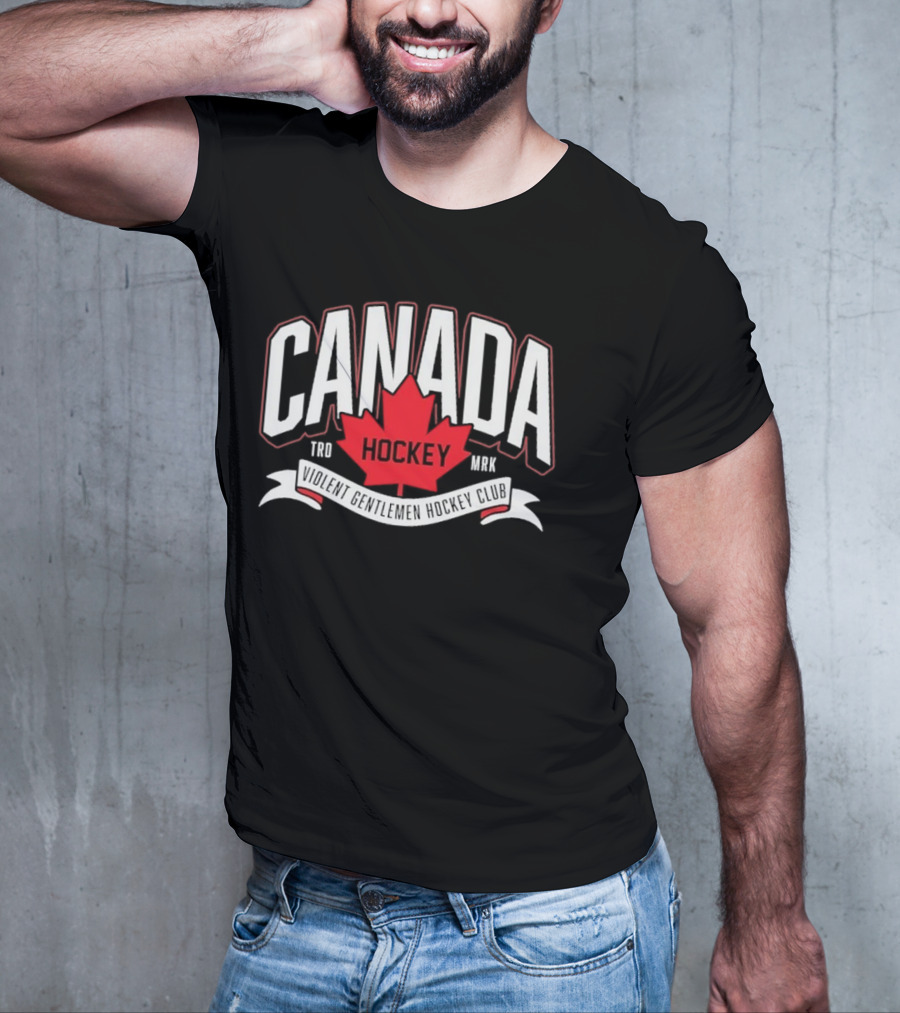 Canada Hockey Glowing Hearts Violent Gentlemen Hockey Club T-Shirt