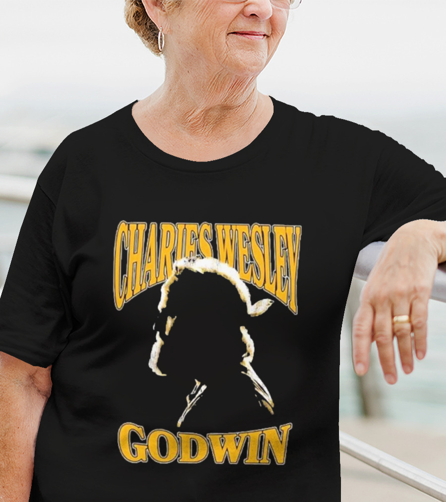 Charles Wesley Godwin CWG Silhouette Bold Yellow Text T-Shirt