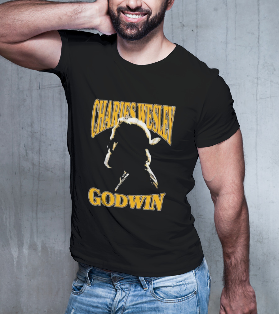 Charles Wesley Godwin CWG Silhouette Bold Yellow Text T-Shirt