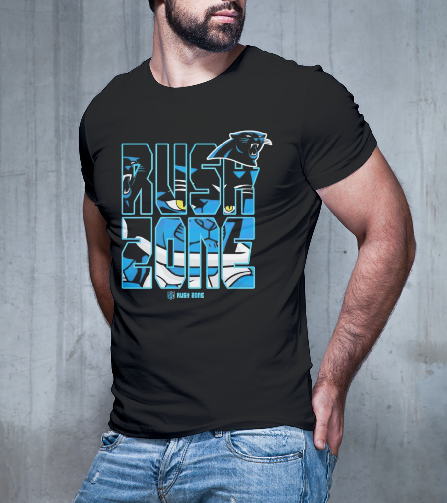 Carolina Panthers NFL Rush Zone Cartoon Football Logo T-Shirt