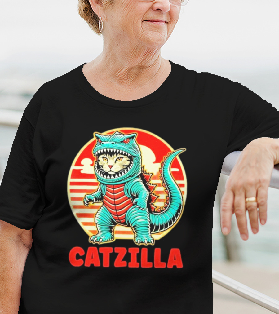 Cat Catzilla Cat Mom Cat Dad T-Shirt