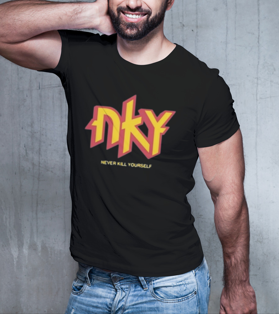 Christopher M Lafon Wearing Nyk Never Kill Yourself T-Shirt