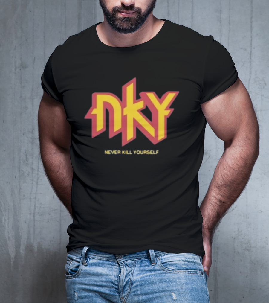 Christopher M Lafon Wearing Nyk Never Kill Yourself T-Shirt