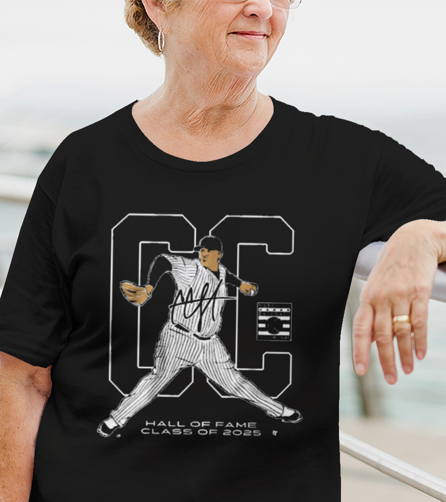 CC Sabathia New York Yankees National Baseball Hall Of Fame Inductee Class Of 2025 Signature T-Shirt