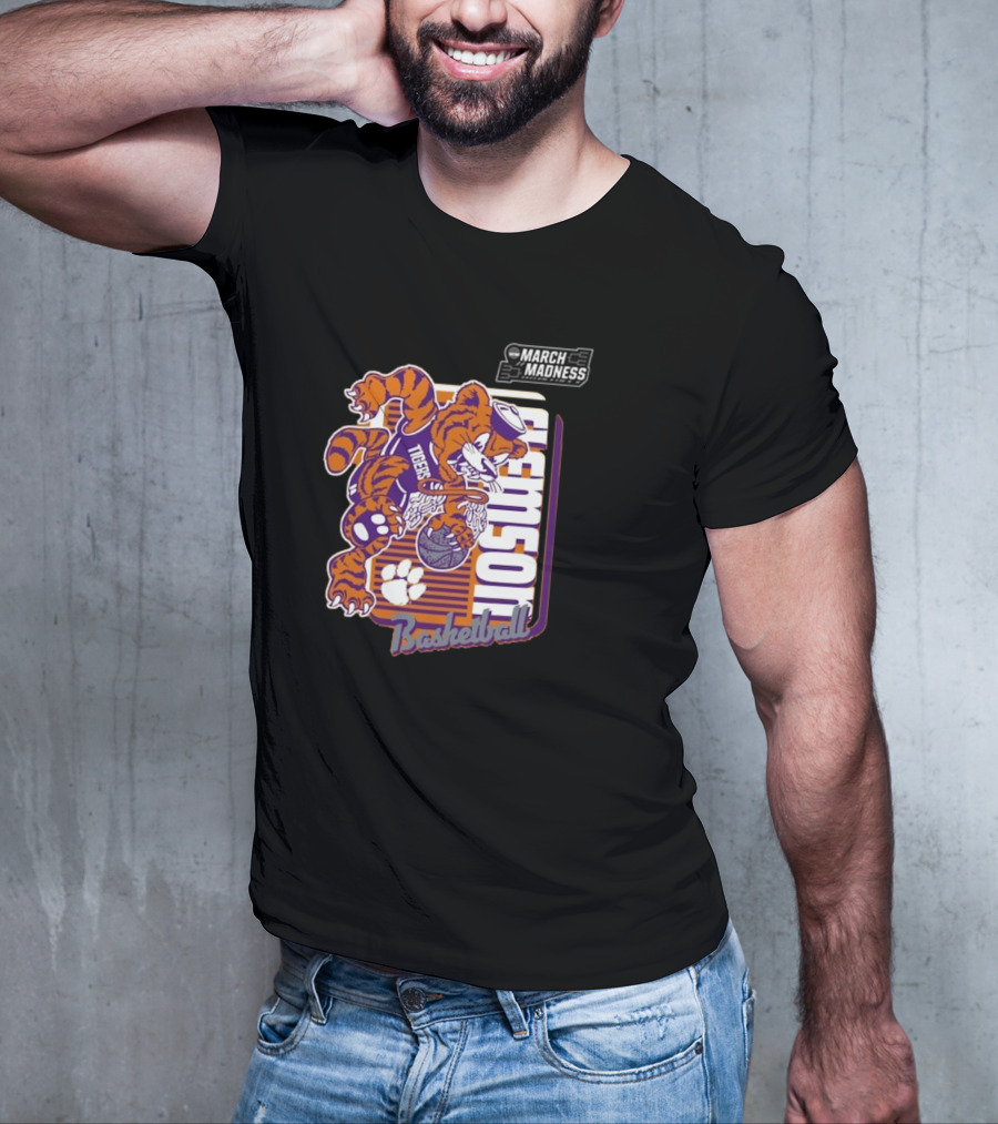 Clemson Basketball March Madness Dunking Tiger Mascot T-Shirt