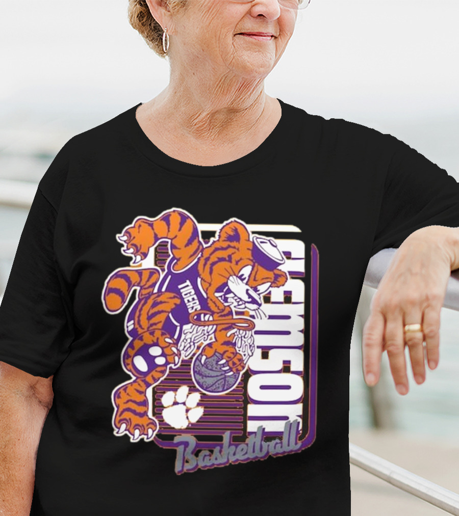 Clemson Tigers Basketball Mascot Dunk 2025 T-Shirt