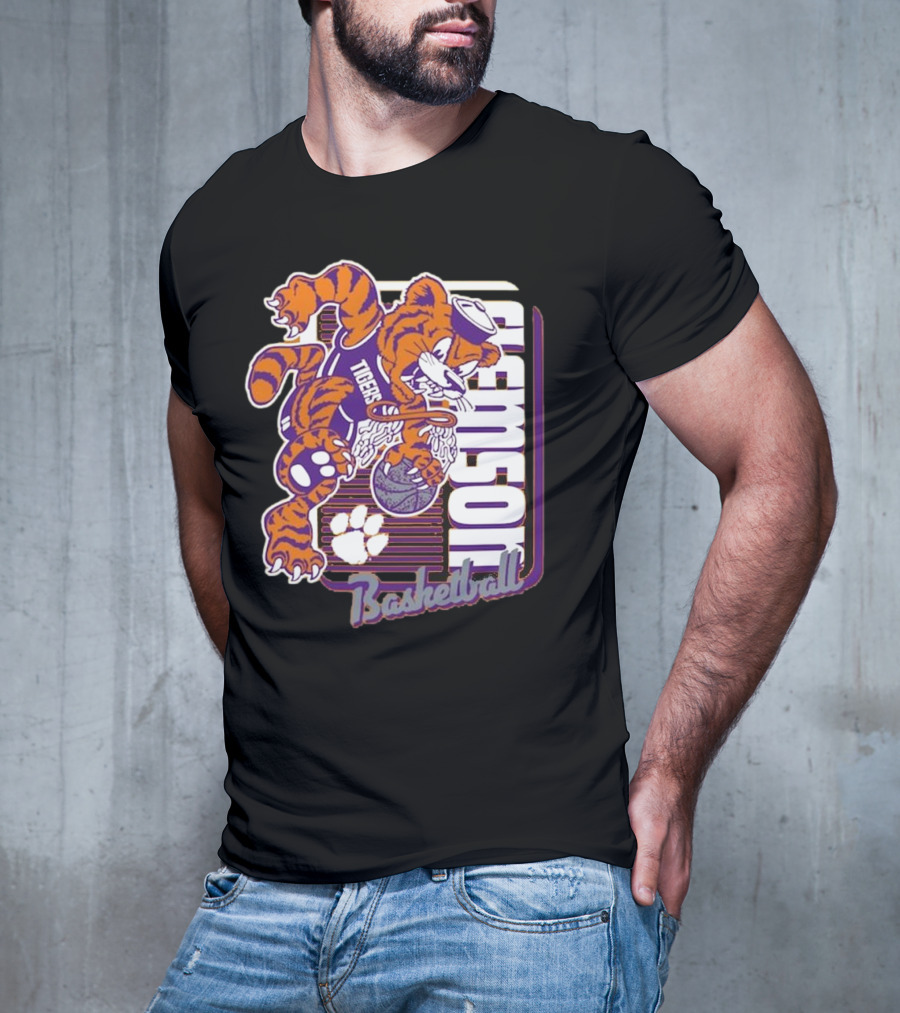 Clemson Tigers Basketball Mascot Dunk 2025 T-Shirt