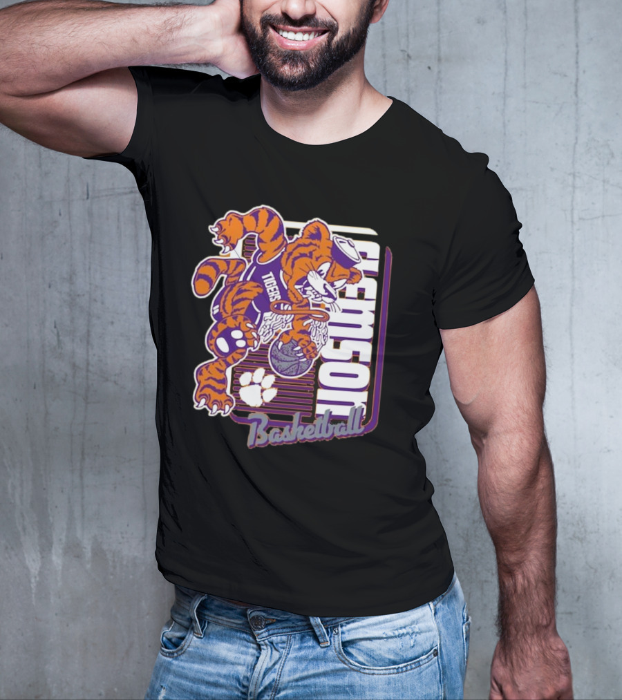 Clemson Tigers Basketball Mascot Dunk 2025 T-Shirt