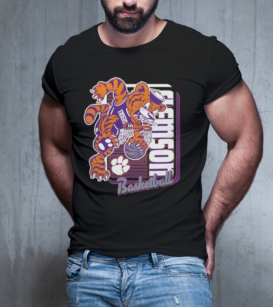 Clemson Tigers Basketball Mascot Dunk 2025 T-Shirt
