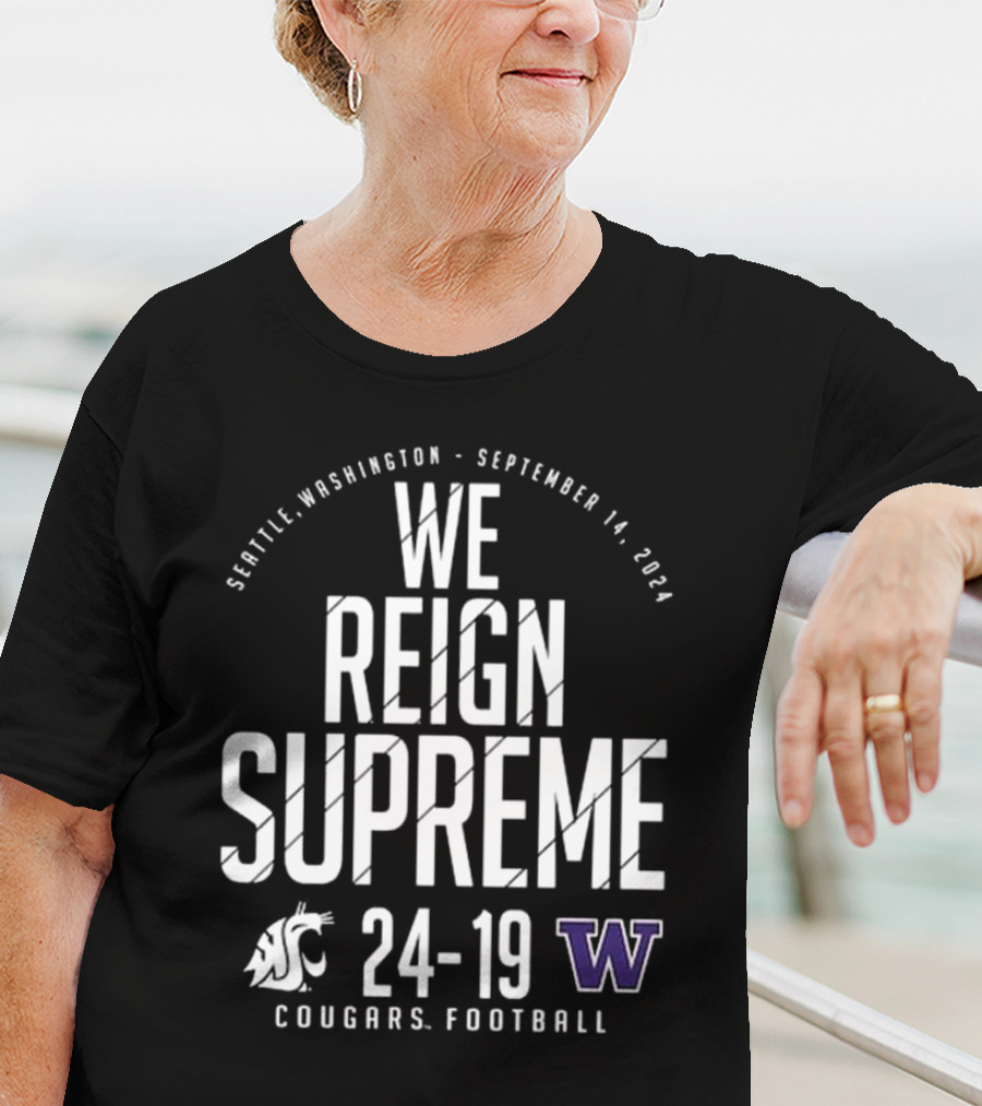 Crimson Washington State Cougars Vs. Washington Huskies Score T-Shirt