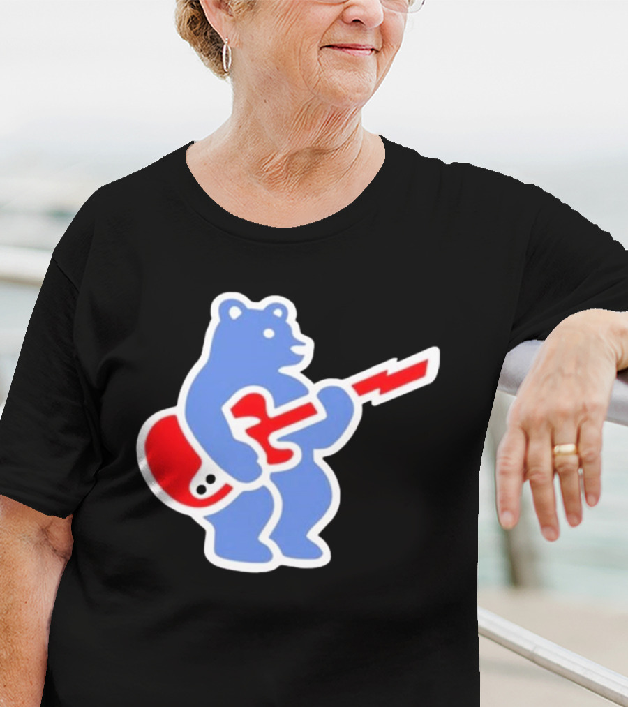 Cubs Bear Guitar Logo T-Shirt