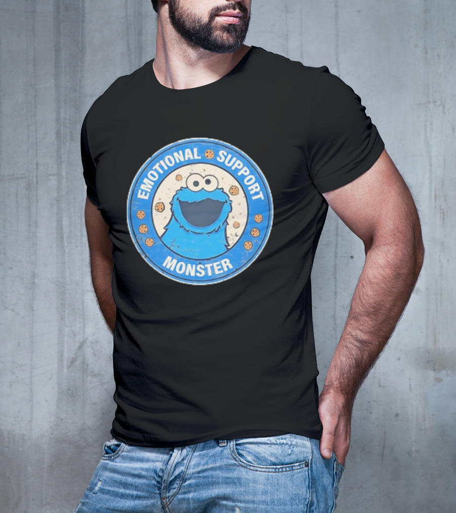 Cookie Monster Emotional Support Monster T-Shirt