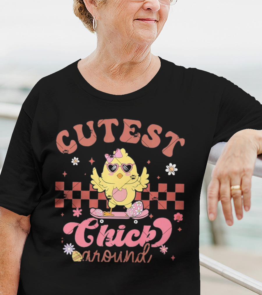 Cutest Chick Around Retro Chicken Easter Egg Hunt T-Shirt