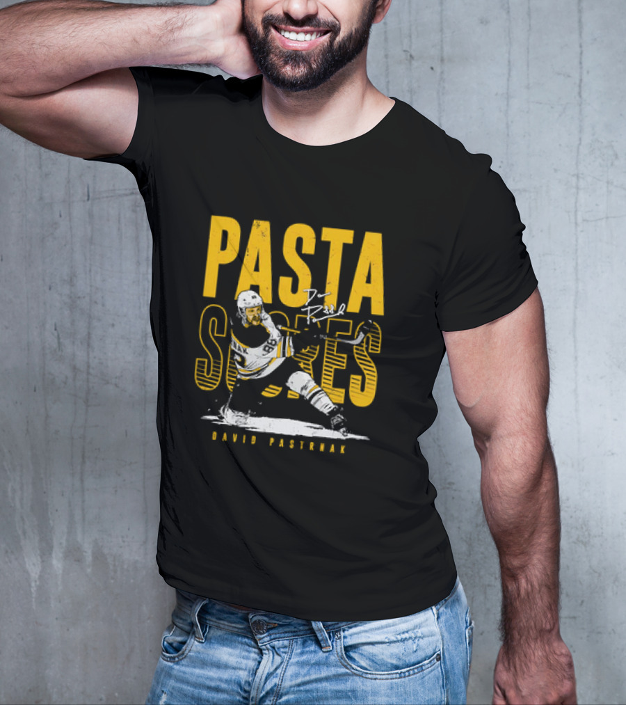 David Pastrnak Boston Bruins NHL Hockey Pasta Scores Signature Vintage T-Shirt